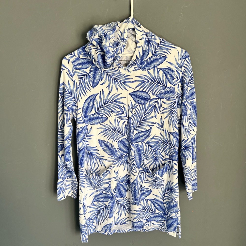 Coolibar Tunic Dress Girls L Youth UPF 50 Sun Protection Summer Long Sleeve Hood